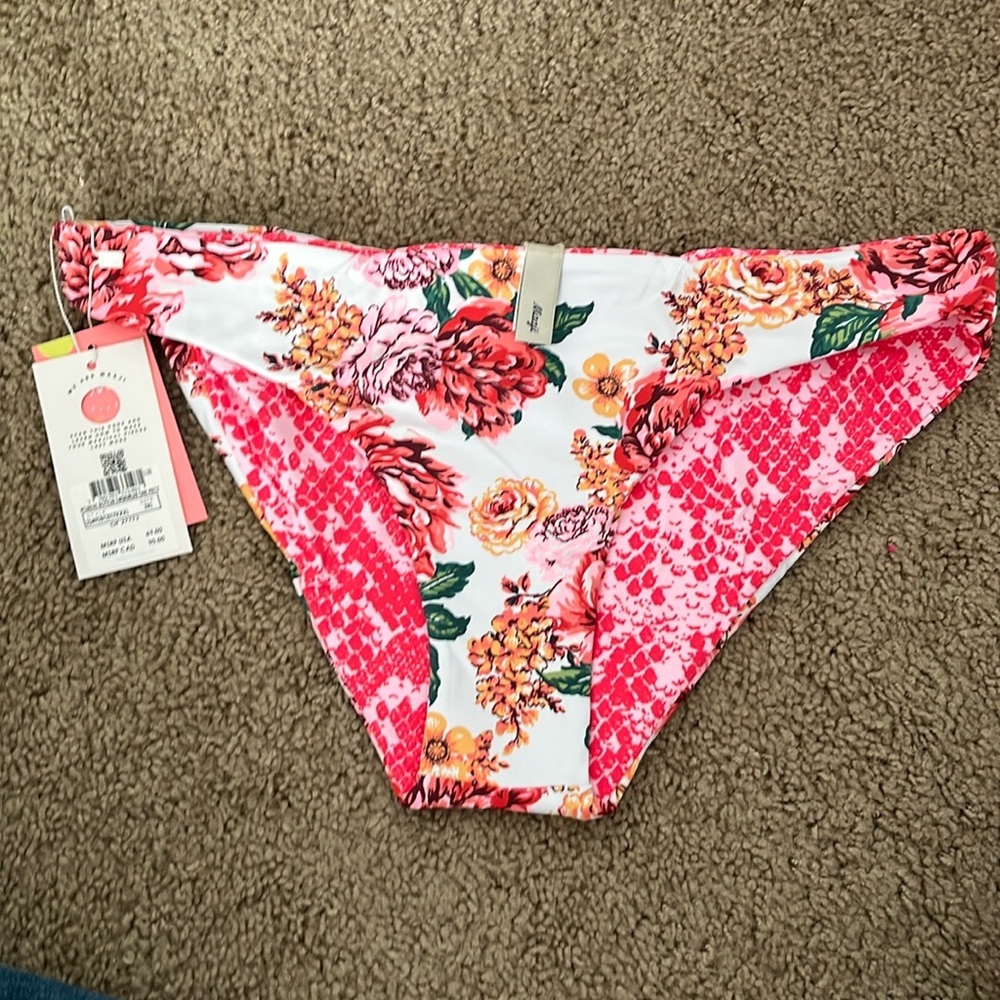 Maaji Carnation Flirt Reversible Bikini Bottoms, NWT